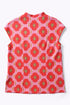 Short sleeves top in printed cotton blend cashmere